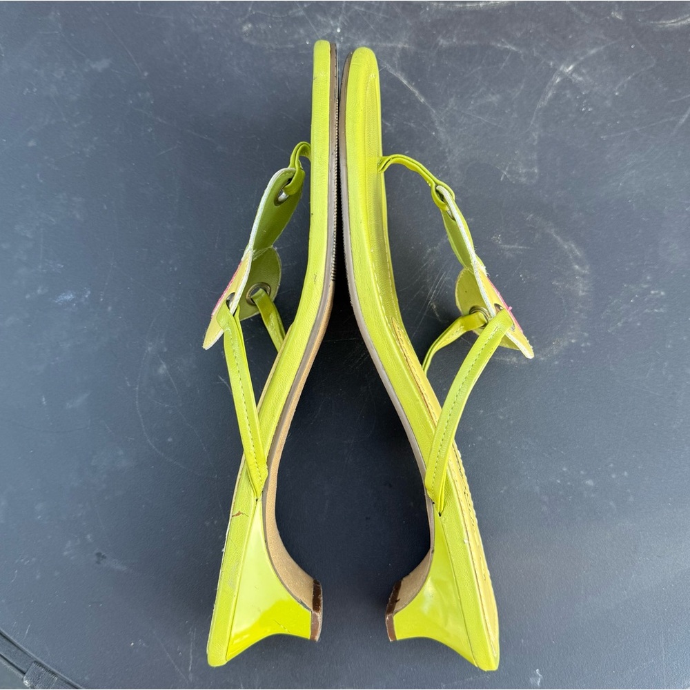 SWEET SEVENTEEN Size 10 Green Yellow Pink Kitten Heel Sandals - Picture 4 of 15